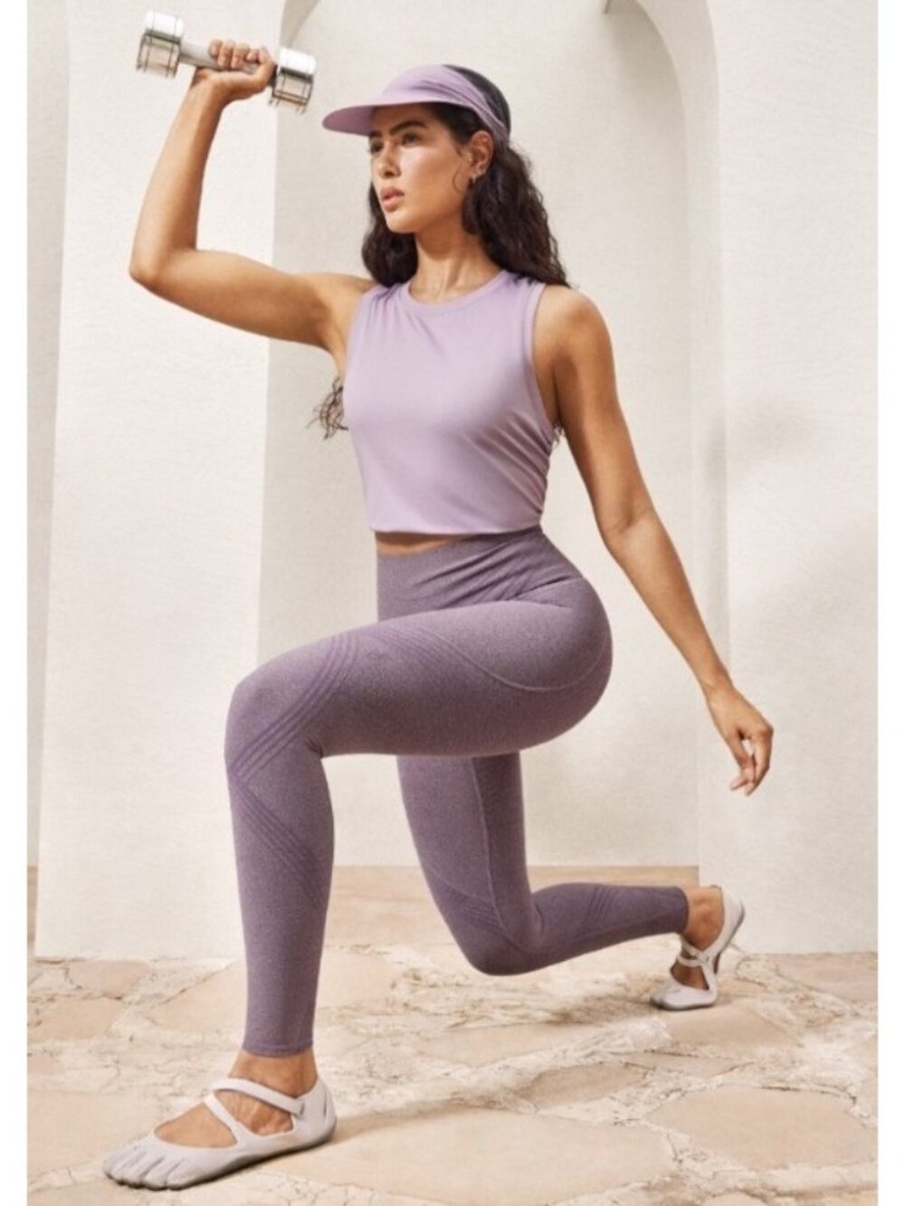 NEW Fanka Body Sculpt Leggings 2.0 Reversible Wear Plum Heather 8 Athletic
